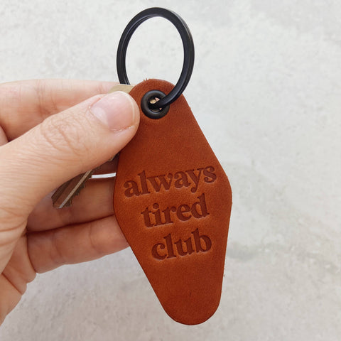 MisfitMadeGoods - Always Tired Club Retro Leather Key Fob