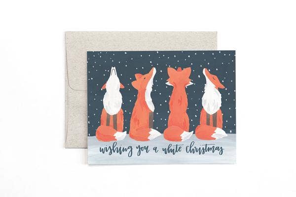 1canoe2 - Fox Christmas Greeting Card Stationery
