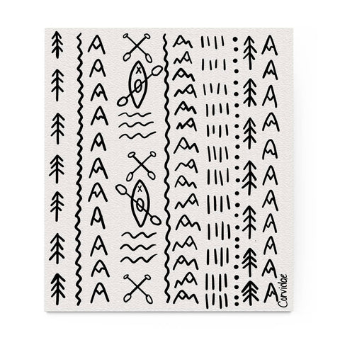 Corvidae drawings & designs - Mountain Mudcloth Swedish Dishcloth