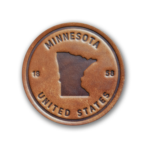 Sugarhouse Leather - Minnesota State Silhouette Leather Coaster