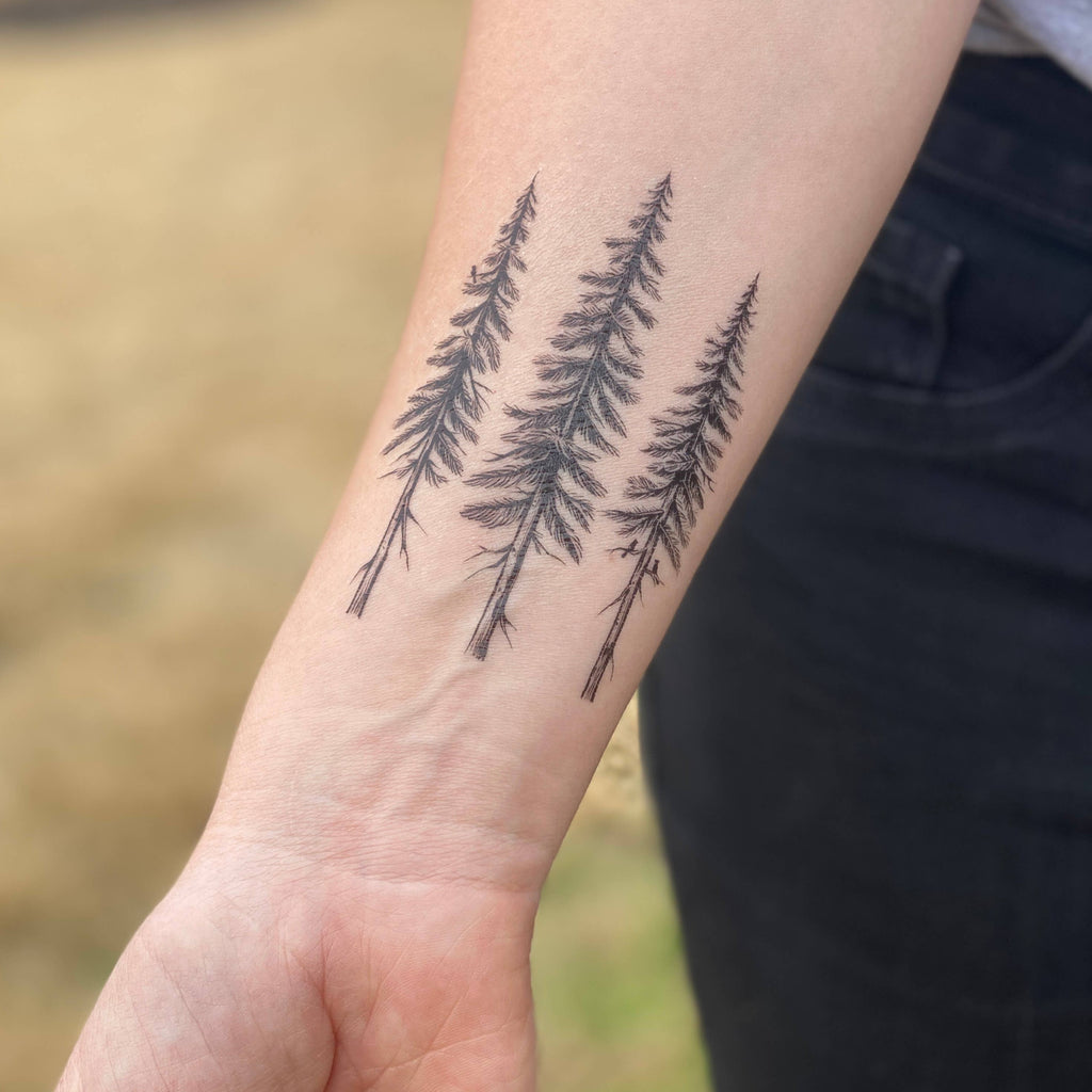 NatureTats - Pine Trees Temporary Tattoo