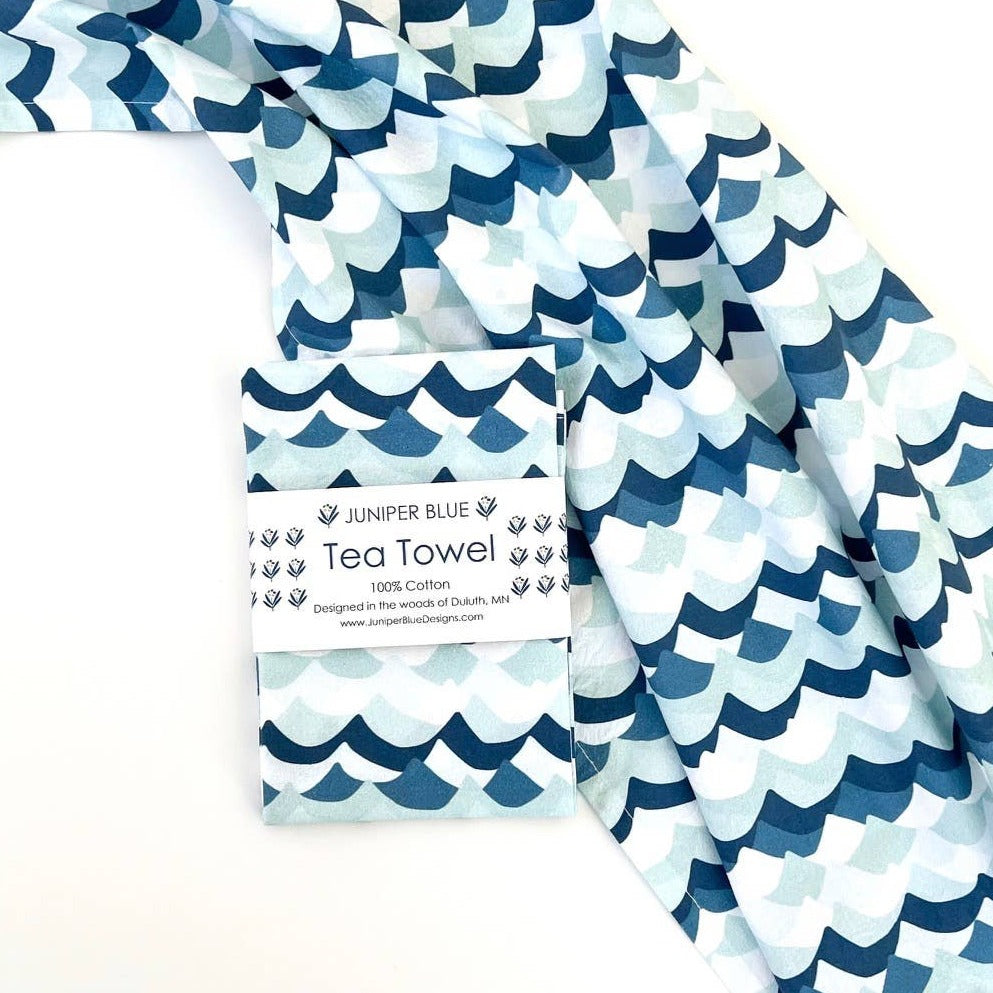 Juniper Blue - Big Lake Waves Tea Towel