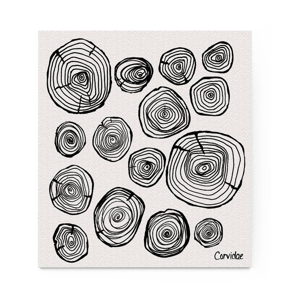 Corvidae drawings & designs - Tree Ring Swedish Dishcloth