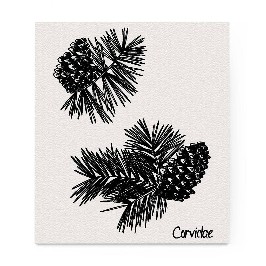 Corvidae drawings & designs - Pinecone Swedish Dishcloth