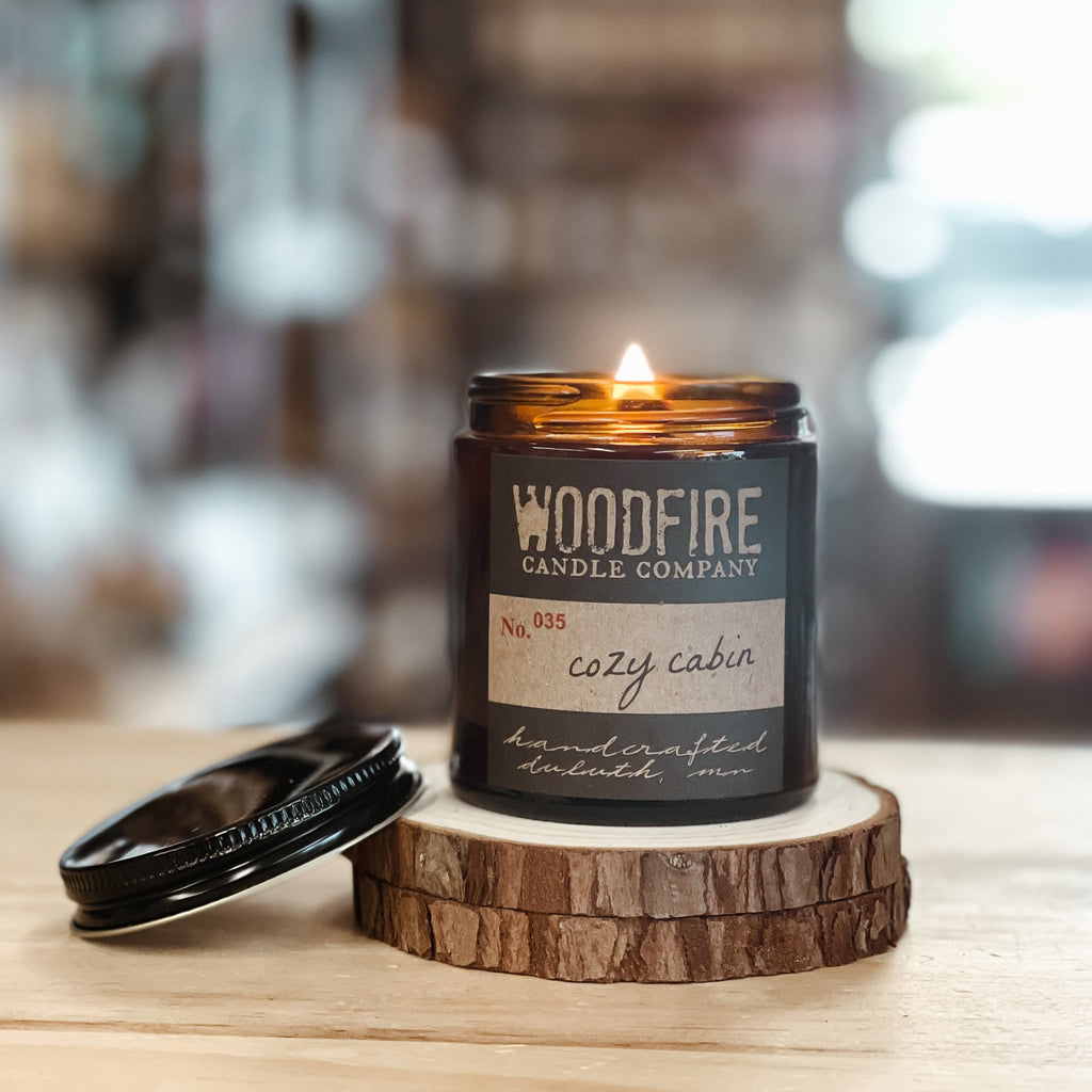 Pick 4 Amber Mini Wood Wick Candles