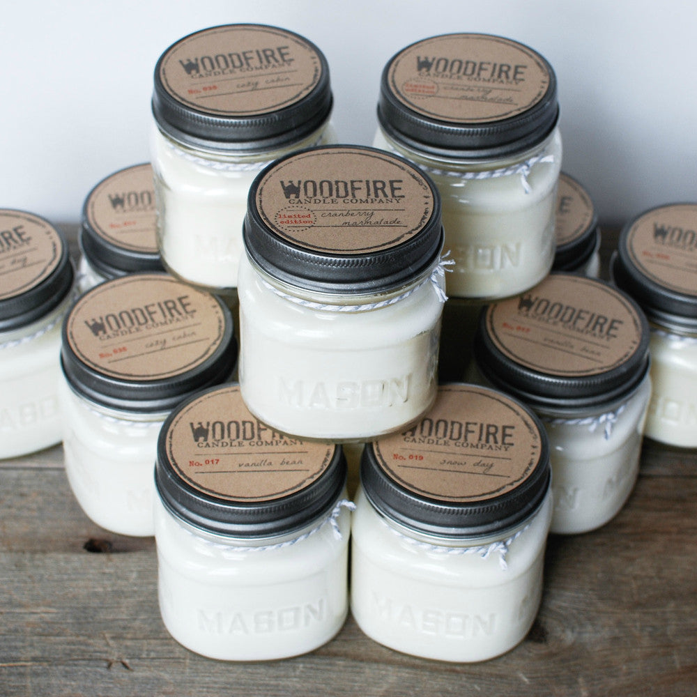 Pick 2 Mason Jar Wood Wick Soy Candle - Woodfire Candle Co - 1