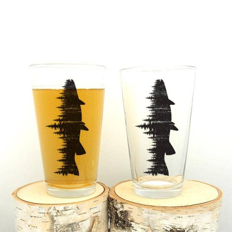 Black Lantern - Fish and Forest Pint Glass