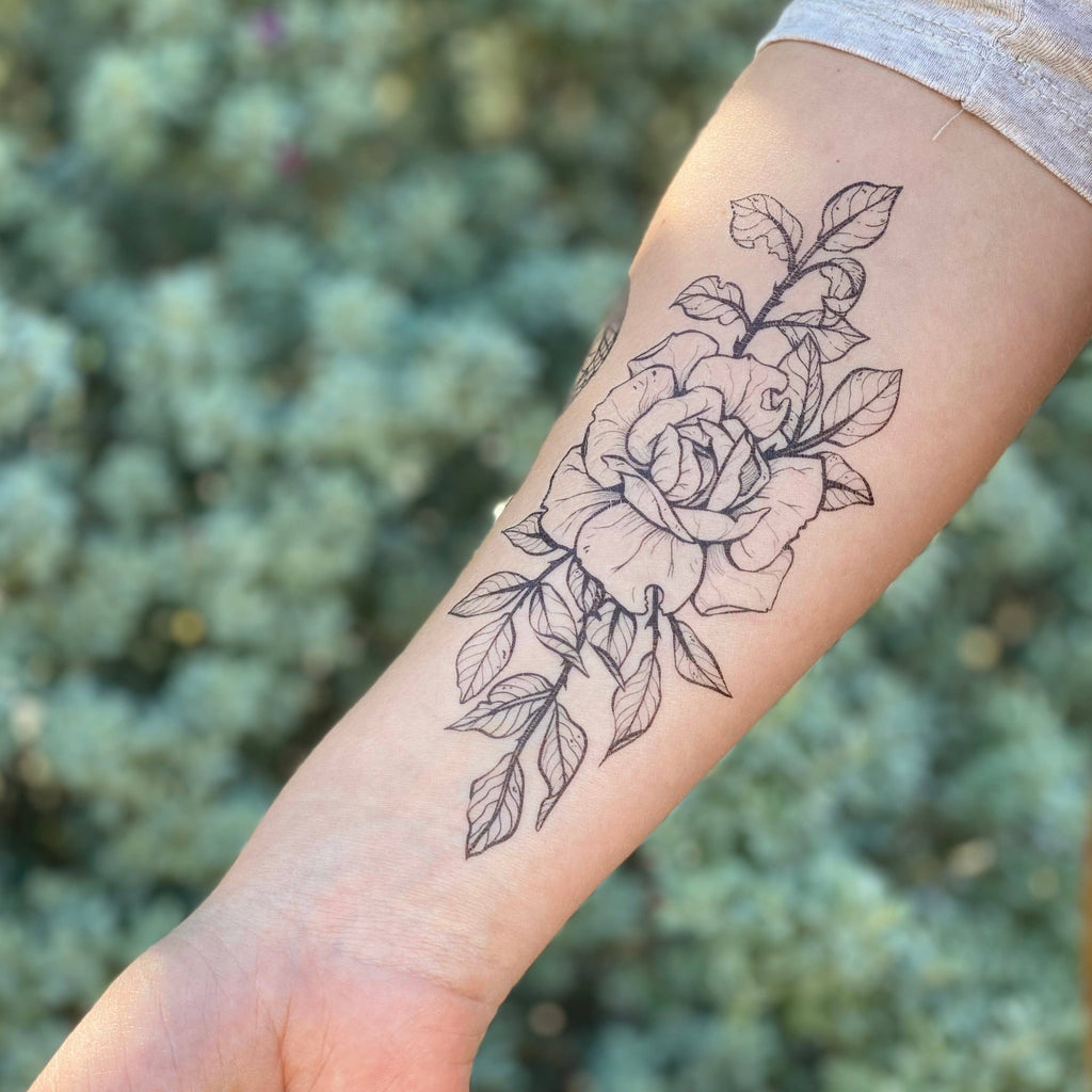 NatureTats - Rose Blossom Temporary Tattoo