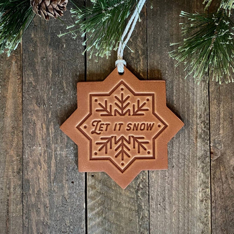Sugarhouse Leather - Let it Snow Snowflake Holiday/Christmas Ornament