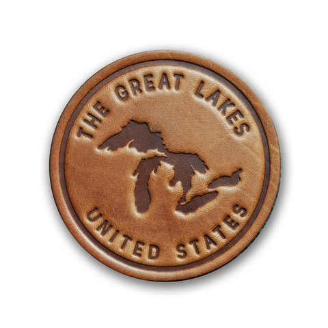 Sugarhouse Leather - Great Lakes Silhouette Leather Coaster
