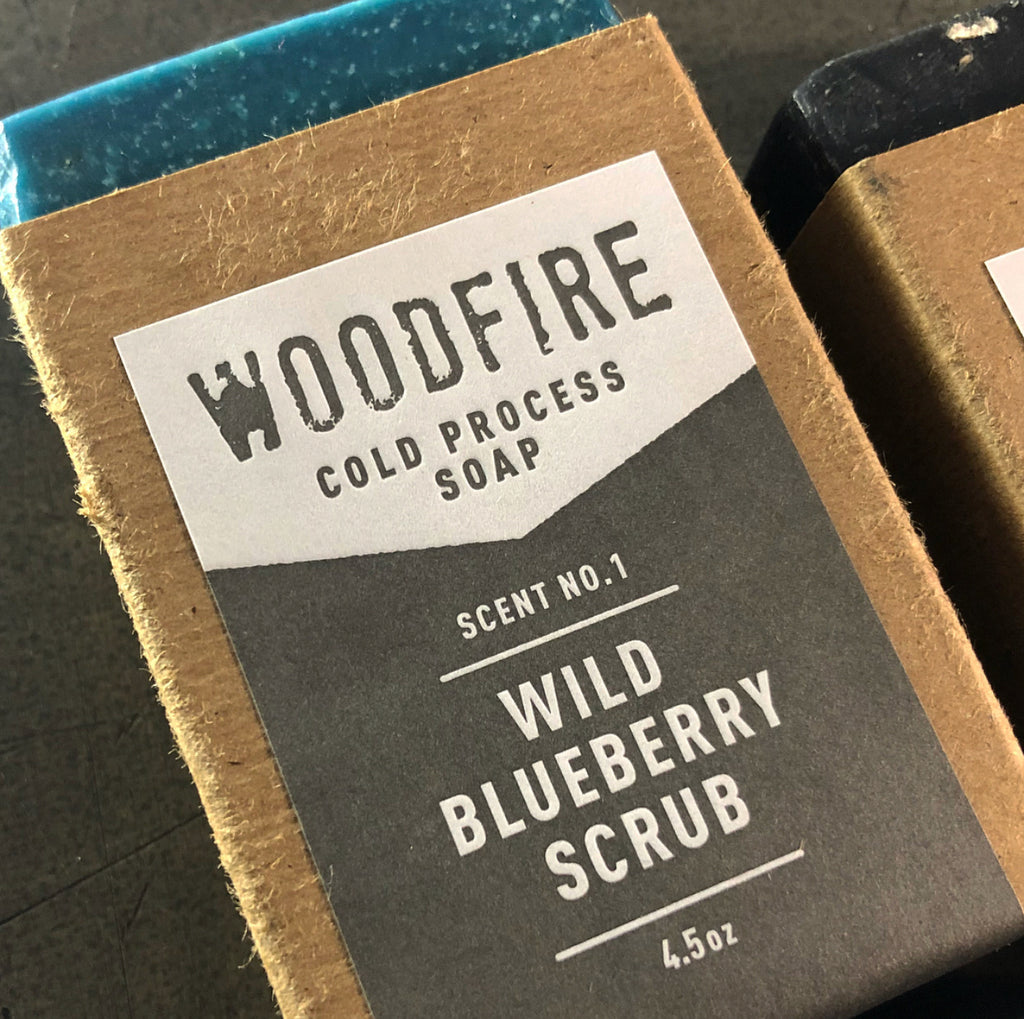 Wild Blueberry Scrub Cold Process Soap by Woodfire Candle Co